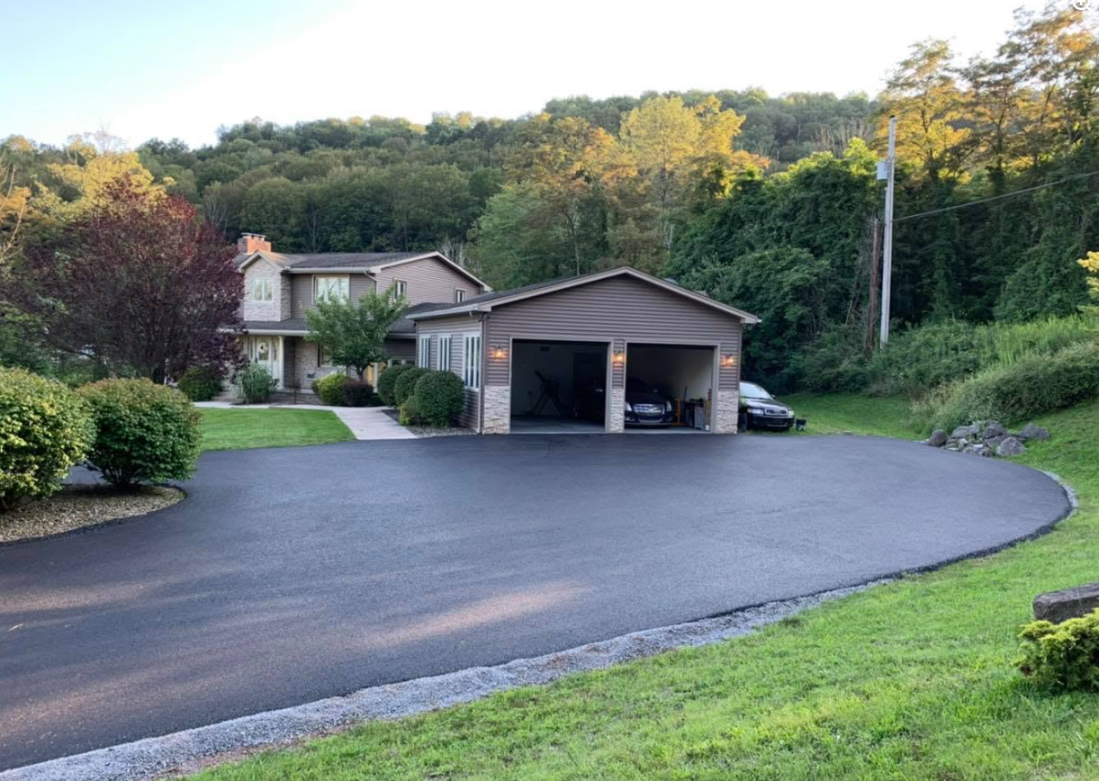 Suburban home with two-car garage driveway